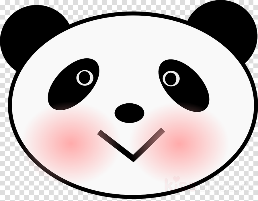 Download Panda Face Clipart Giant Panda Bear Clip Art - Dibujo Cara Oso Panda - Png Download (900x700), Png Download
