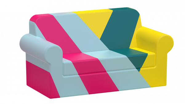 Wow Sofa - Couch Clipart (600x600), Png Download
