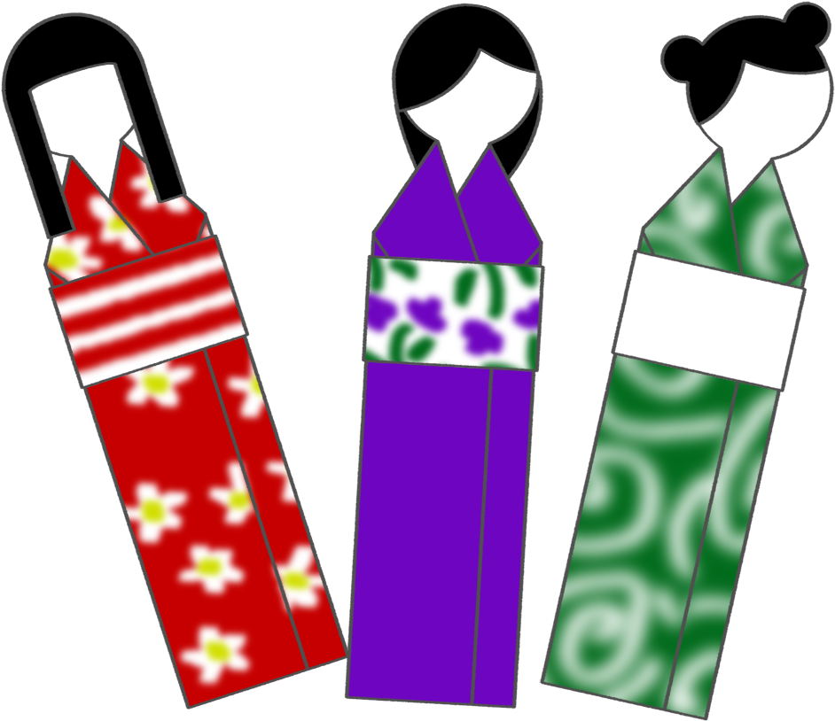 Japanese Doll Bookmarks - Printable Japan Paper Dolls Clipart (1100x825), Png Download