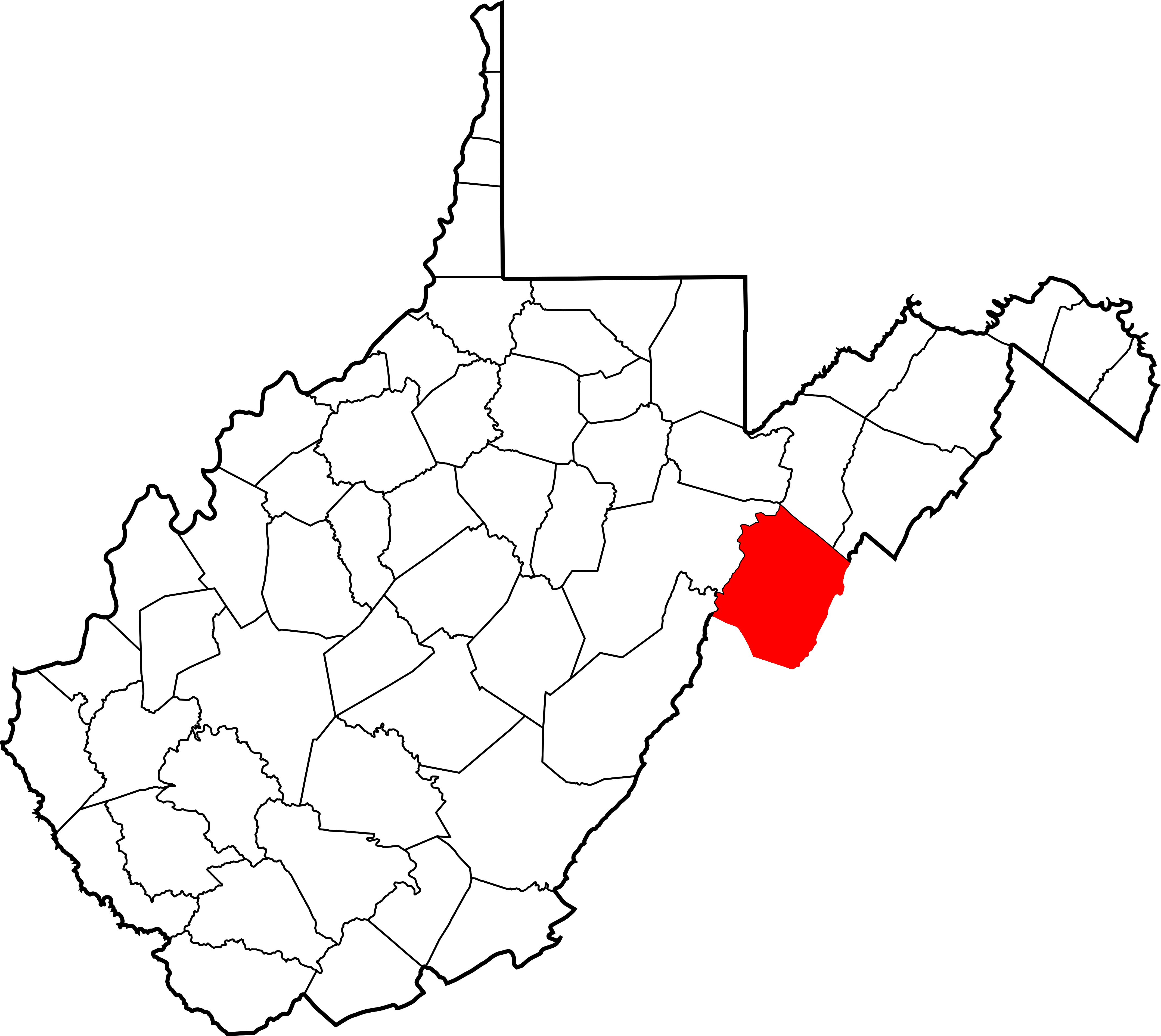 Map Of West Virginia Highlighting Monongalia County Map Of West