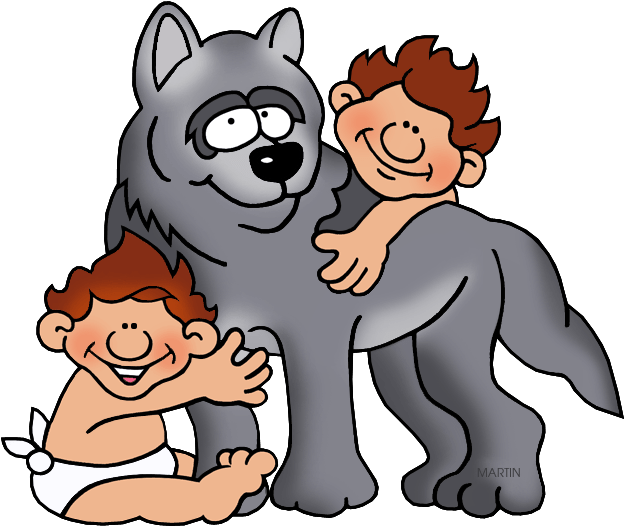 Romulus And Remus Cartoon Clipart (648x554), Png Download