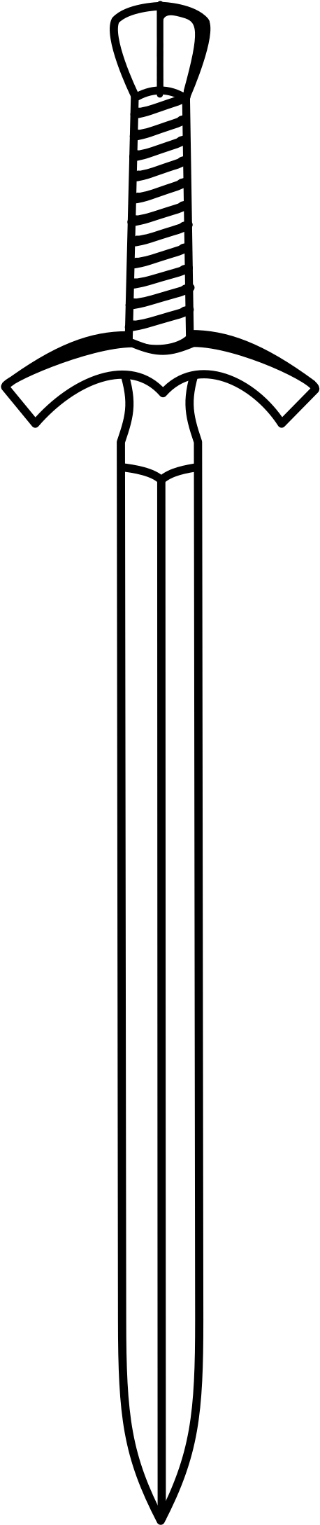 Black And White Sword Clipart (1697x2400), Png Download