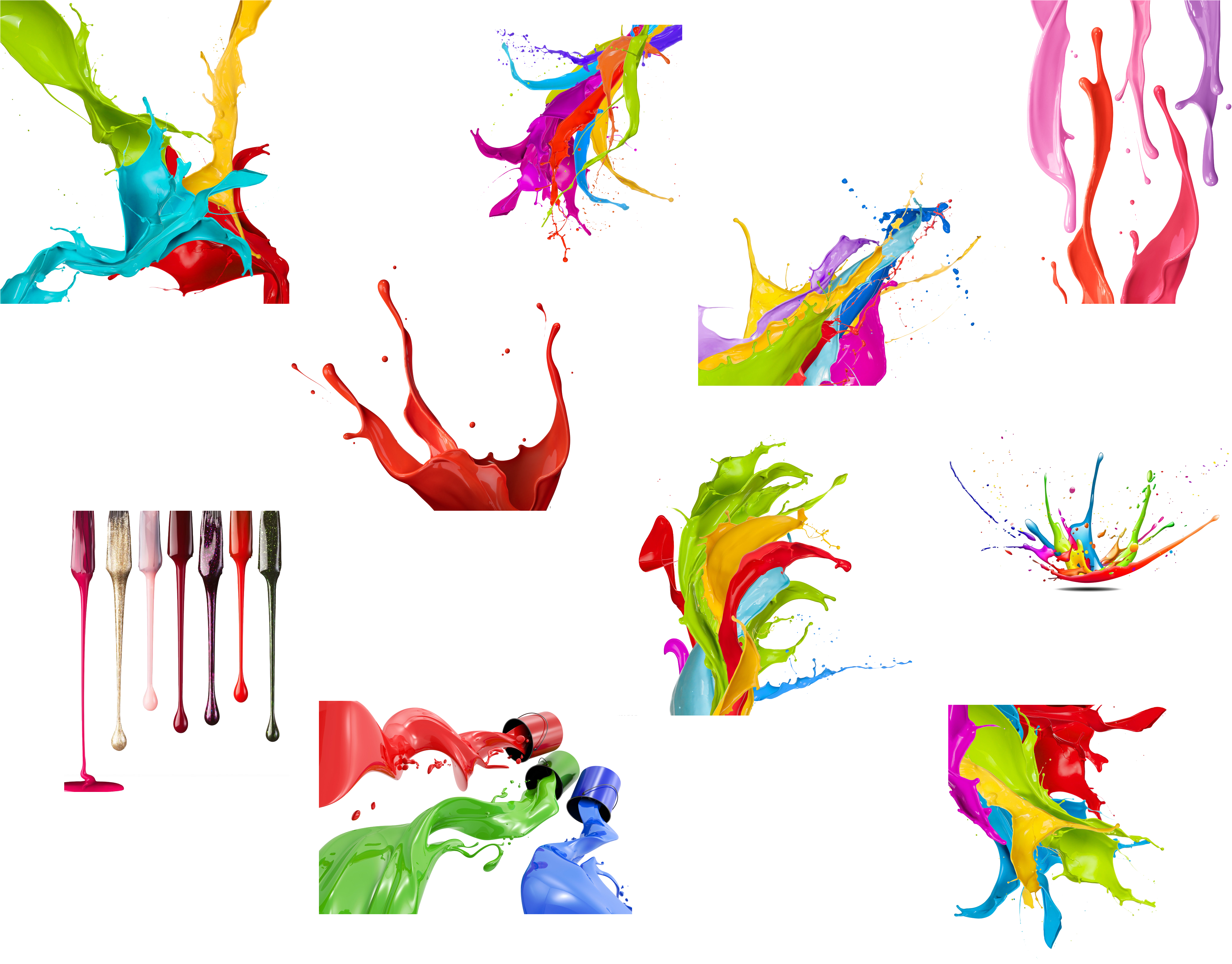 Paint Color Bucket Creative Transprent Png Free - Paint Splash Clipart (4796x3713), Png Download