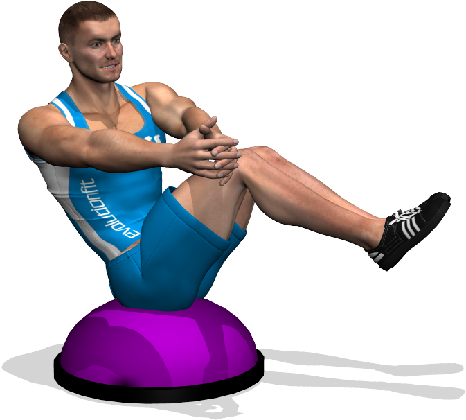 Bosu Ball Abs - Russian Twist Su Bosu Clipart (700x700), Png Download