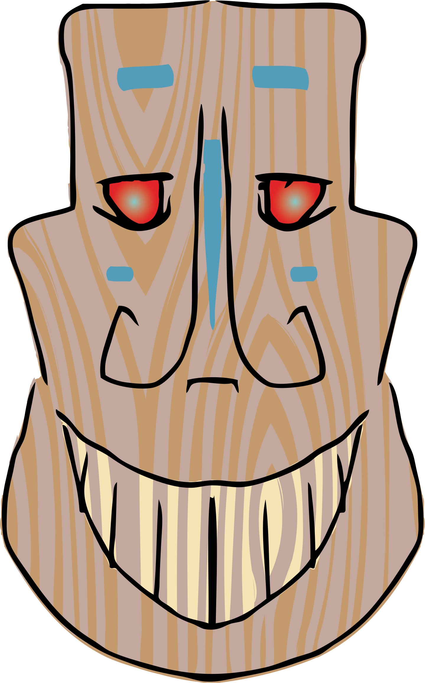 Luau Clipart Tiki Head - Tiki Mask Smile - Png Download (1439x2312), Png Download