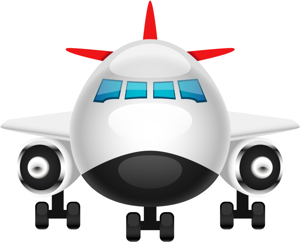 Png Black And White Airplane Clipart Images - Airplane Clipart Front View Transparent Png (1024x825), Png Download