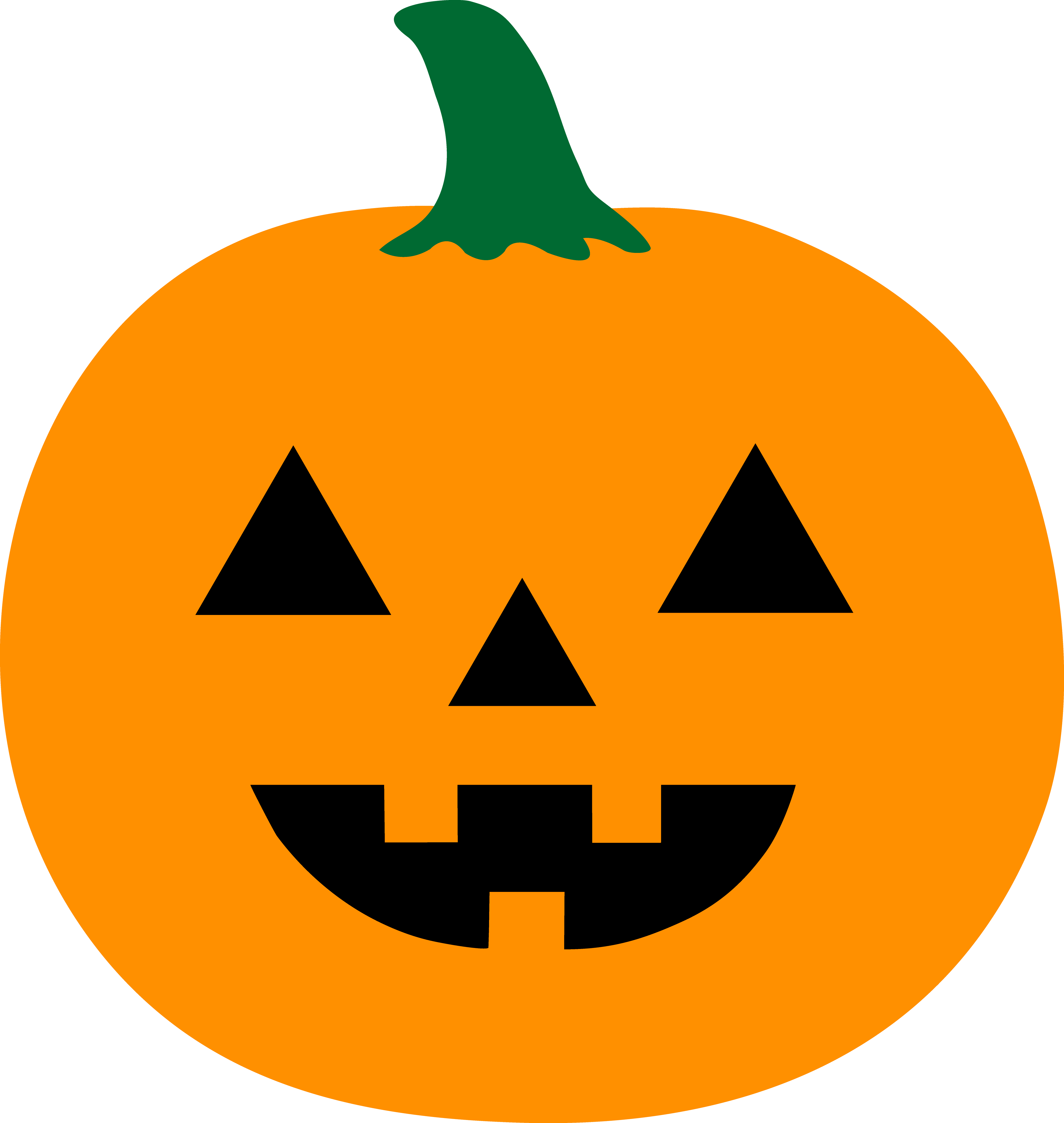 Pumpkin - Simple Jack O Lantern Drawing Clipart (4249x4485), Png Download