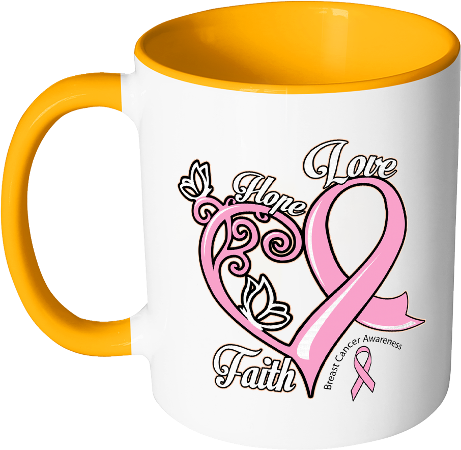 Heart Hope Love Faith Breast Cancer Awareness Pink - Pancreatic Cancer Ribbon Hope Faded Heart Clipart (1024x1024), Png Download