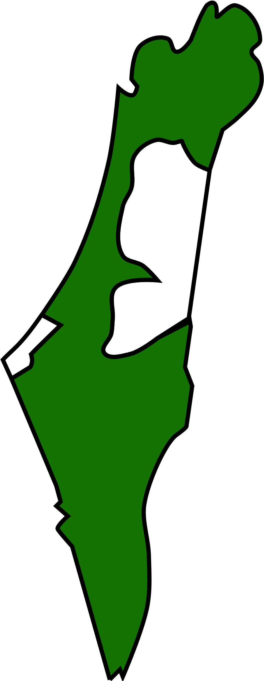 Big Image - Israel And Palestine Outline Clipart (948x2400), Png Download