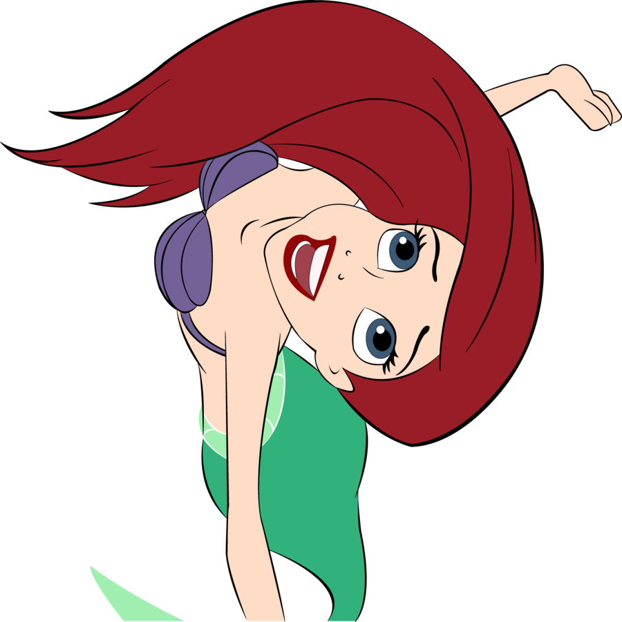 Ariel Vector Colored 2 By Sayurixsama - Little Mermaid Ariel Vector Clipart (900x901), Png Download
