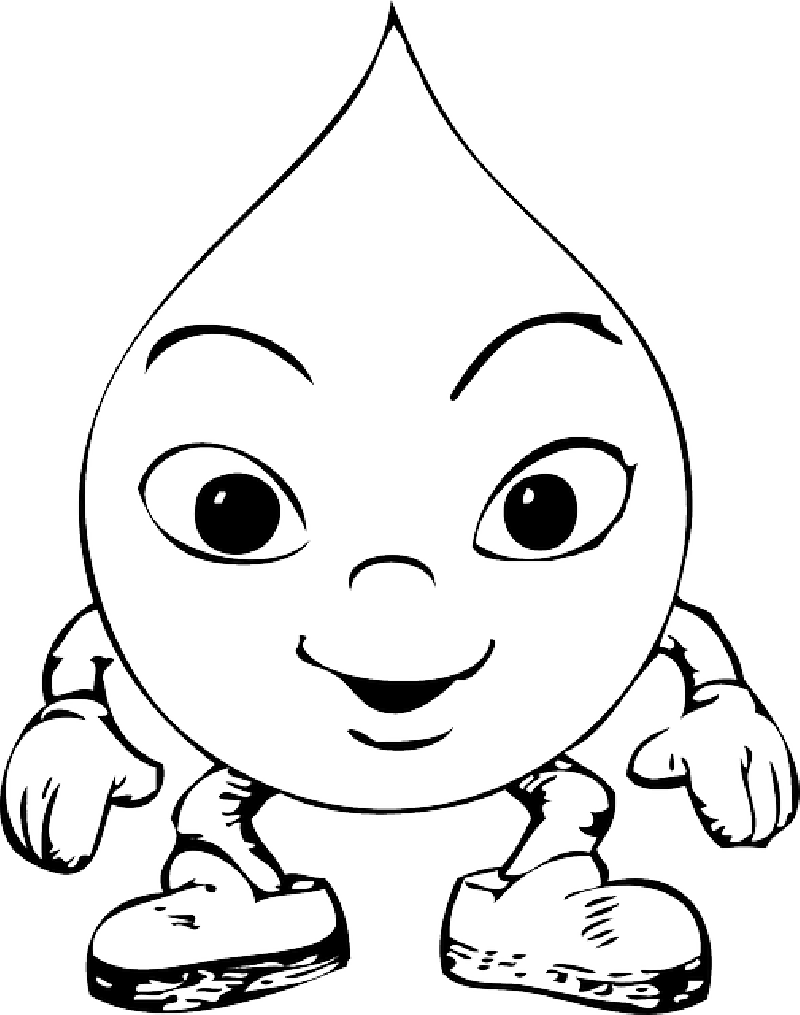Outline Drawings Of Cartoon Characters Png Cartoon - Water Droplet Clipart Black And White Transparent Png (800x1015), Png Download