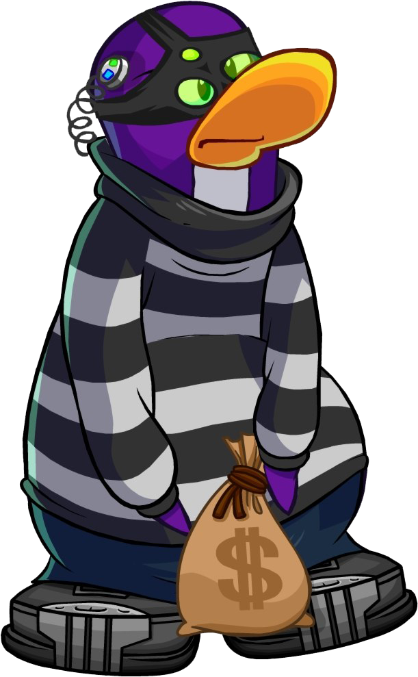 Robber Pics - Club Penguin Robber Clipart (610x988), Png Download
