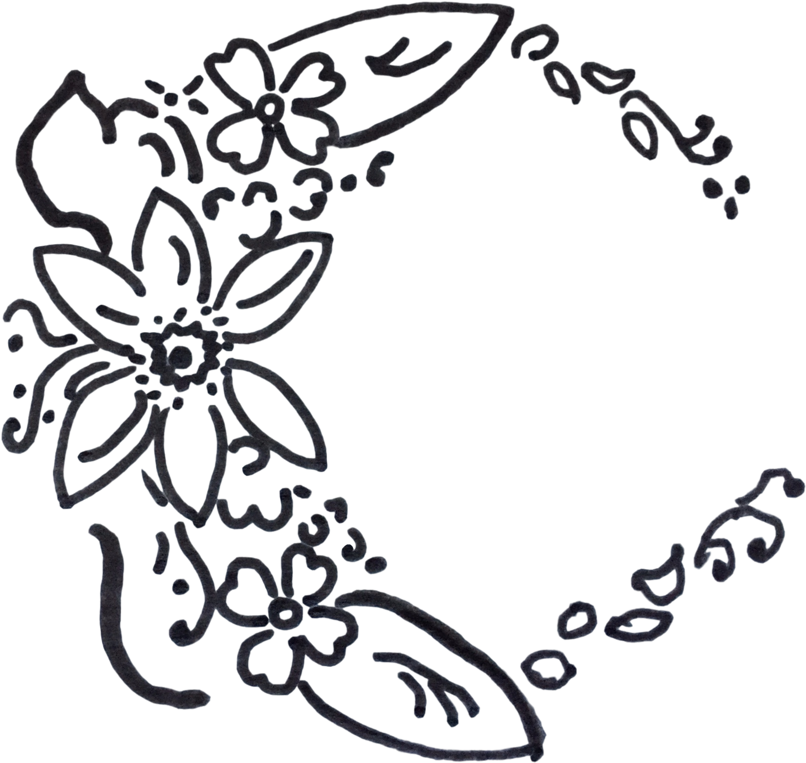 Carolina Flowers - Line Art Clipart (2206x1901), Png Download