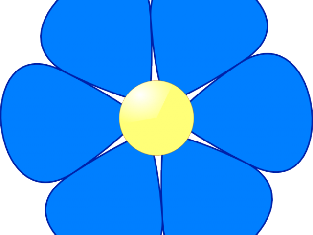 Blue Flower Clipart Simple - Flowers Clipart Color - Png Download (640x480), Png Download