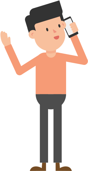 Download Man Talking On The Phone Cartoon Vector - Man With Phone