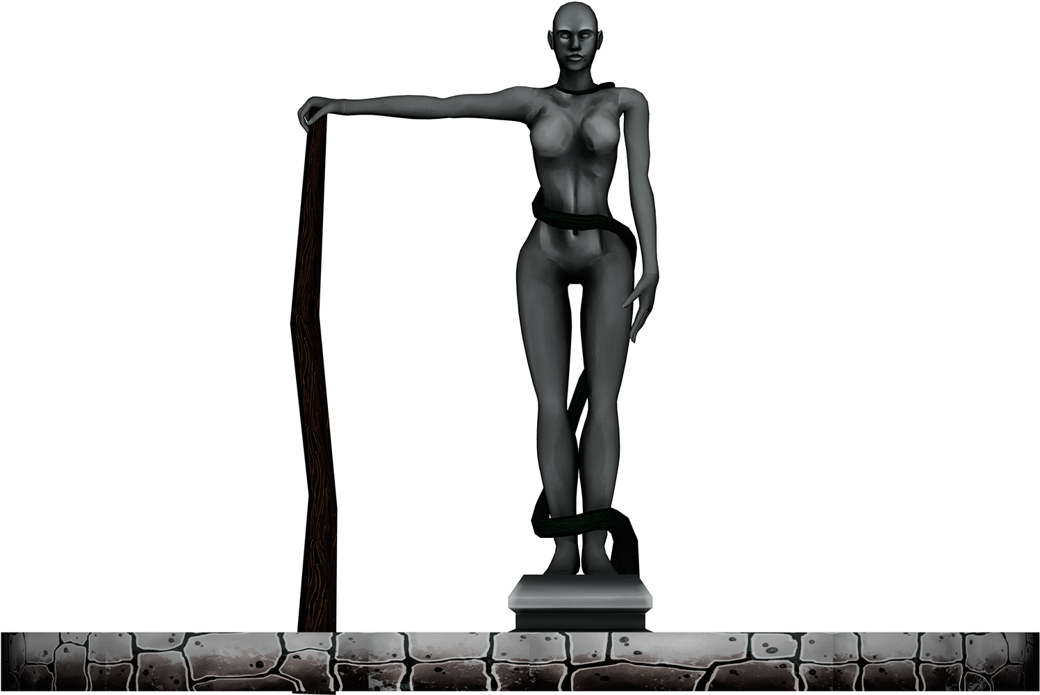 3d Female Character Statue Created For Part Of A Battle - Statue Clipart (1920x1080), Png Download