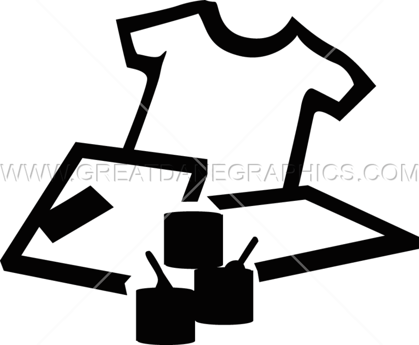 Screen Print Cliparts - Screen Printing Clipart Black - Png Download (825x680), Png Download