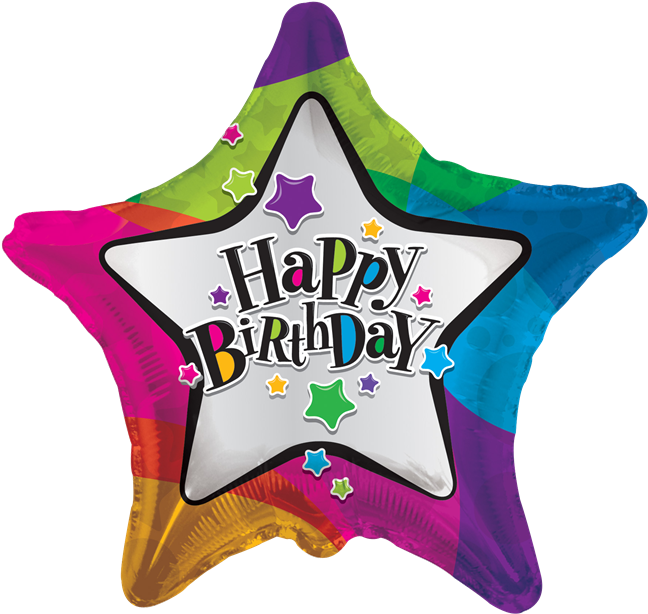 18 Birthday Stars Balloons All American Balloons - Little Charmers 5th Fifth Birthday Party Balloons Decoration Clipart (650x628), Png Download