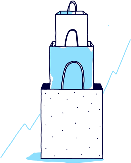An Illustration Of Stacked Shopping Bags - Shopping Bag Clipart (732x662), Png Download