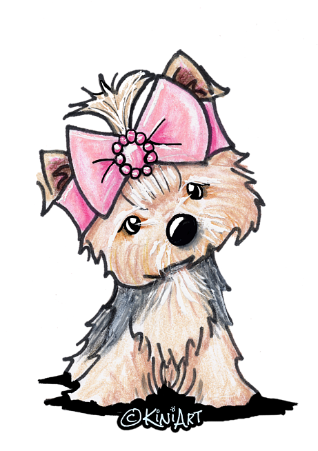 Bleed Area May Not Be Visible - Drawing Cartoon Yorkshire Terrier Clipart (513x700), Png Download