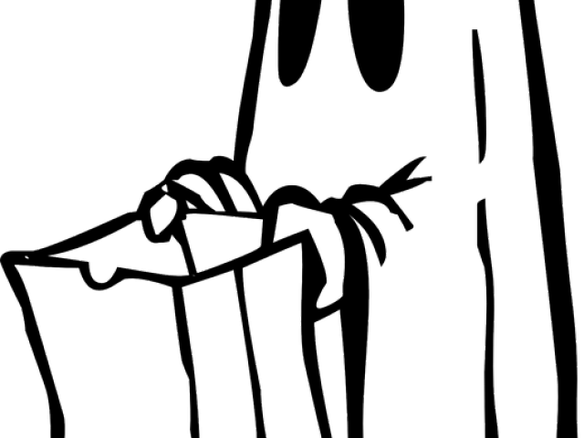 Ghostly Clipart Trick Or Treat - Ghost Halloween Costume Clipart - Png Download (640x480), Png Download