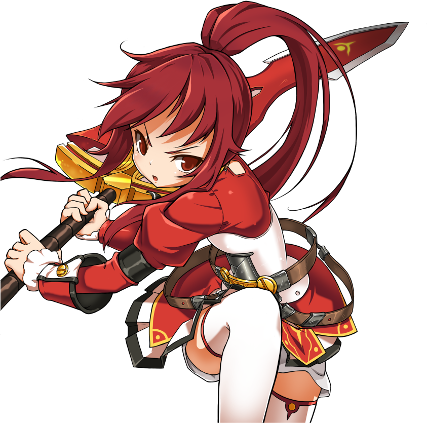 1girl Absurdres Belt Buckle Cowboy Shot Elesis Elsword - Red Knight Elesis Clipart (850x849), Png Download
