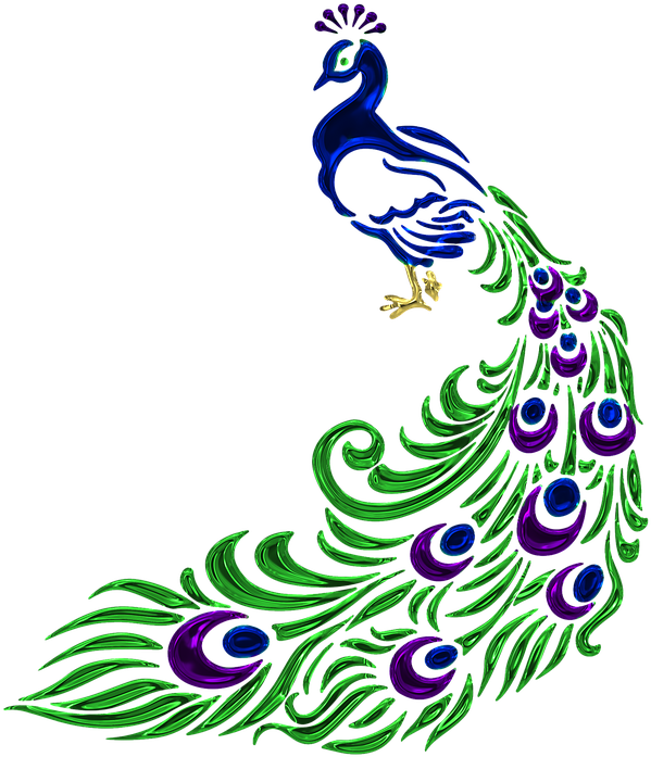 Jewel, Peacock, Jewelry, Feather, Crystal, Gem - Peacock Drawing With Oil Pastel Clipart (612x720), Png Download