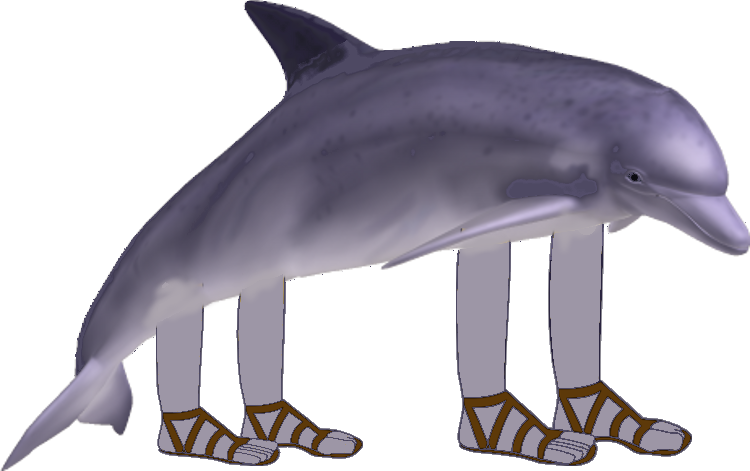 Bottlenose Dolphin Clipart Copyright Free - Dolphin With Arms And Legs - Png Download (750x471), Png Download