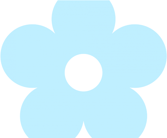 Light Blue Clipart Plain Flower - Flowers Color Png Clipart Transparent Png (640x480), Png Download