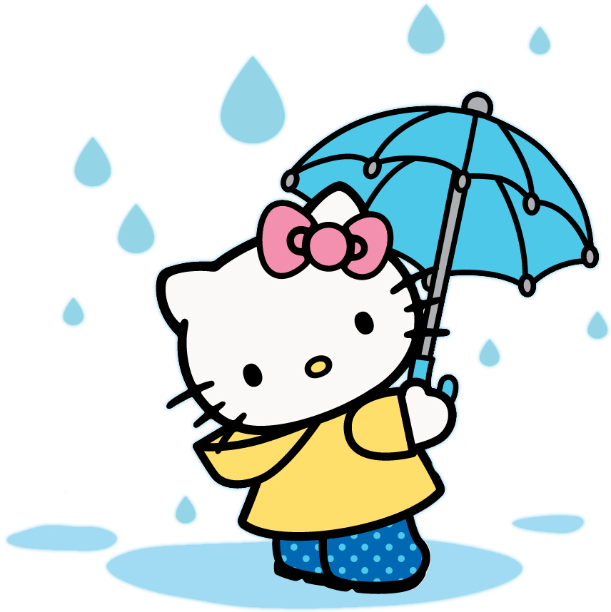 Hello Kitty On A Light Yellow Shirt For Livy - Free Hello Kitty Rain Clipart (925x902), Png Download