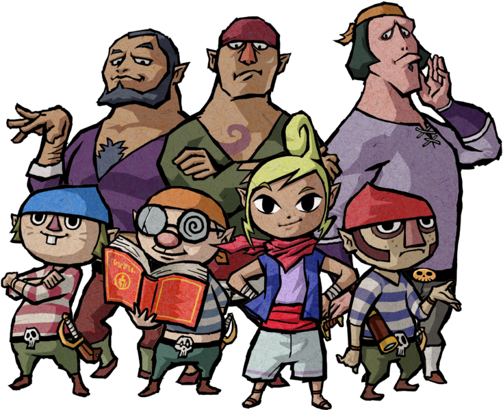 Tetra's Pirate Crew - Zelda Wind Waker Character Art Clipart (735x599), Png Download