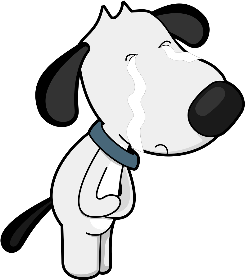 Cartoon Of Dog Holding His Gut - Dog Clipart (1182x1182), Png Download