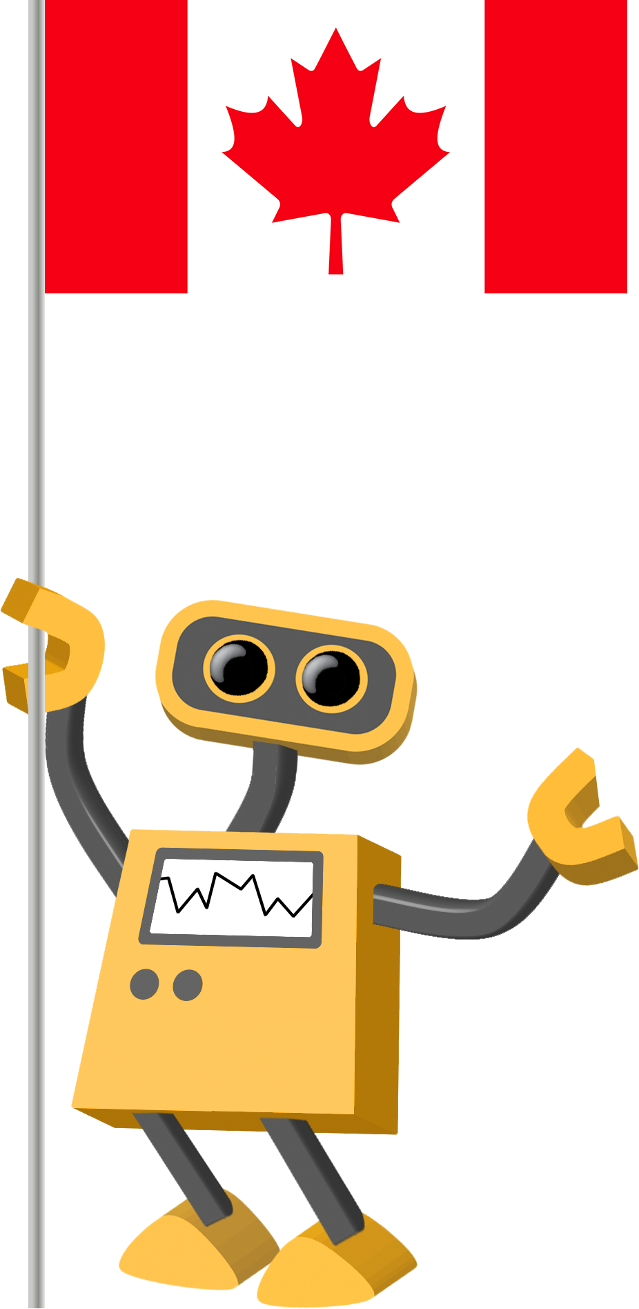 All Robots In The Collection Have Transparent Backgrounds - Canada Flag Clipart (926x1896), Png Download