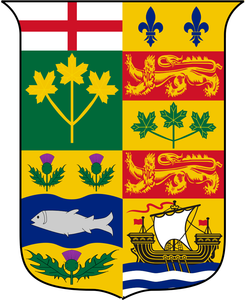 Coat Of Arms Of Canada - Arms Of Canada 1868 Clipart (844x1024), Png Download
