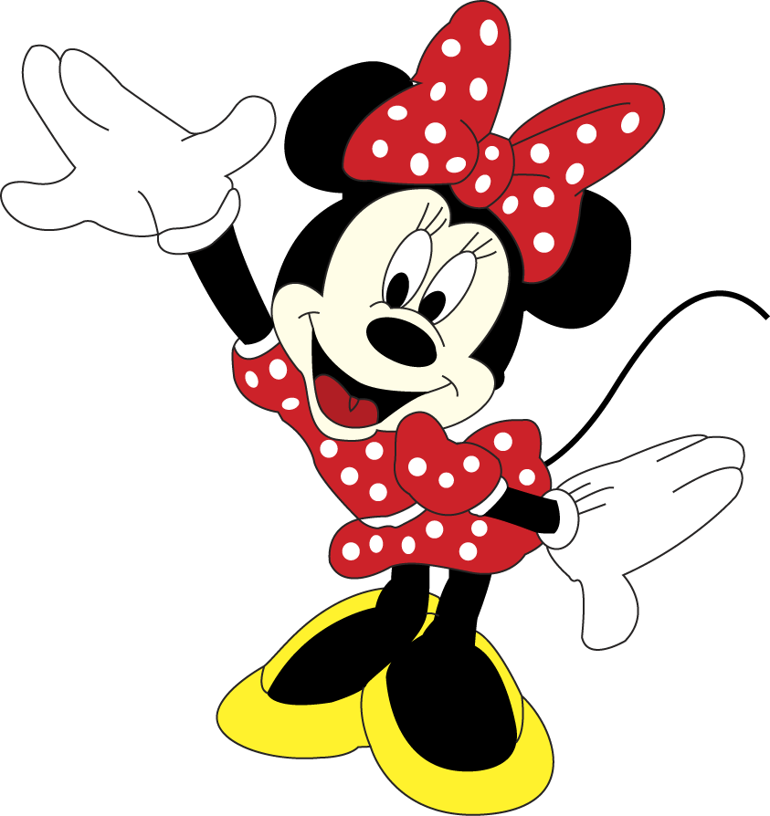 Minnie Mouse Raising Hand Clipart (585x620), Png Download