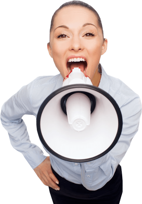Girl With Loudspeaker Png Clipart (540x720), Png Download