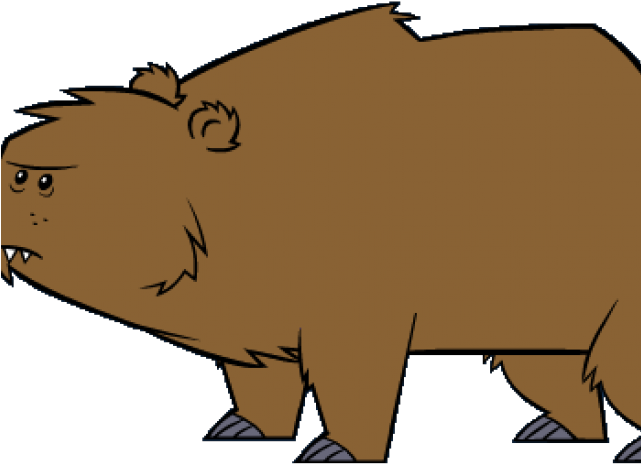 Cute Animated Grizzly Bear Clipart (640x480), Png Download