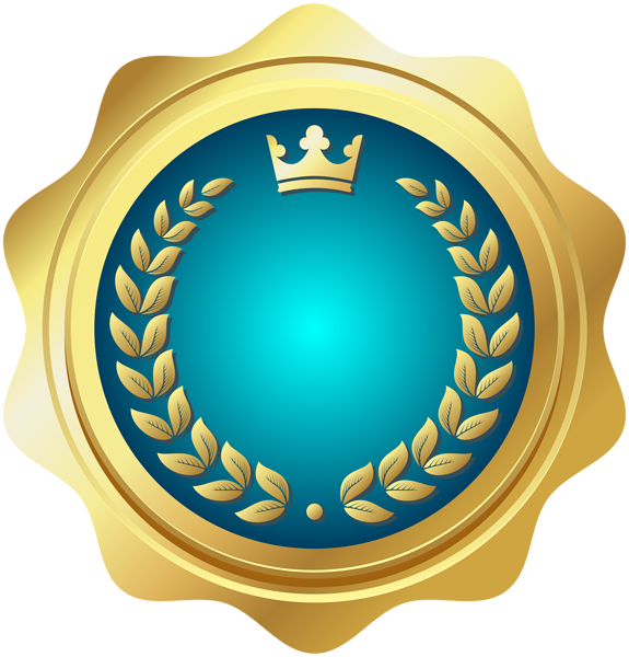 Seal Badge Blue Png Transparent Clip Art - Clipart Transparent Seal Badge Mauve & Gold Png (575x600), Png Download