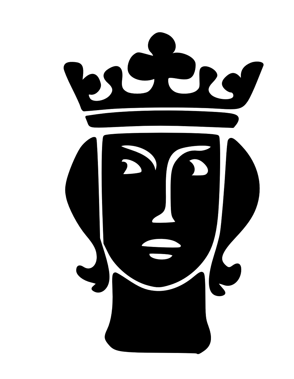 Silueta De Un Rey Con Corona Clipart (991x1280), Png Download