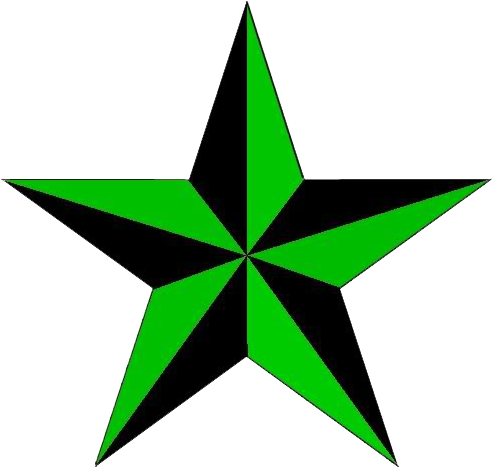 93 - - Nautical Star Tattoo Green Clipart (560x554), Png Download