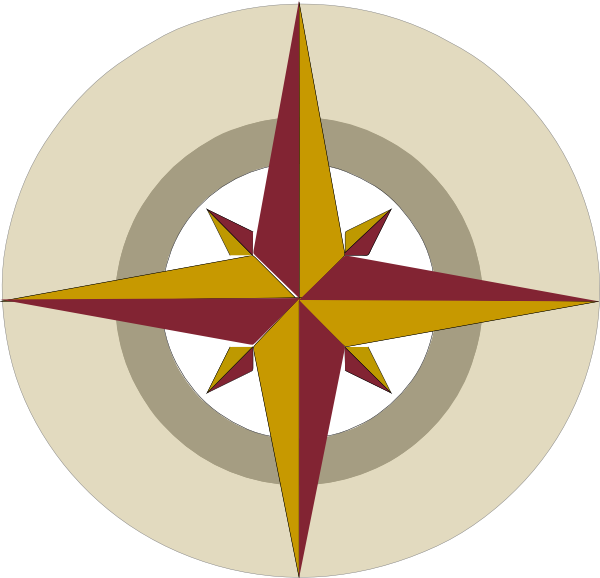 Bu Clip Art At Clker - Compass Rose - Png Download (600x578), Png Download
