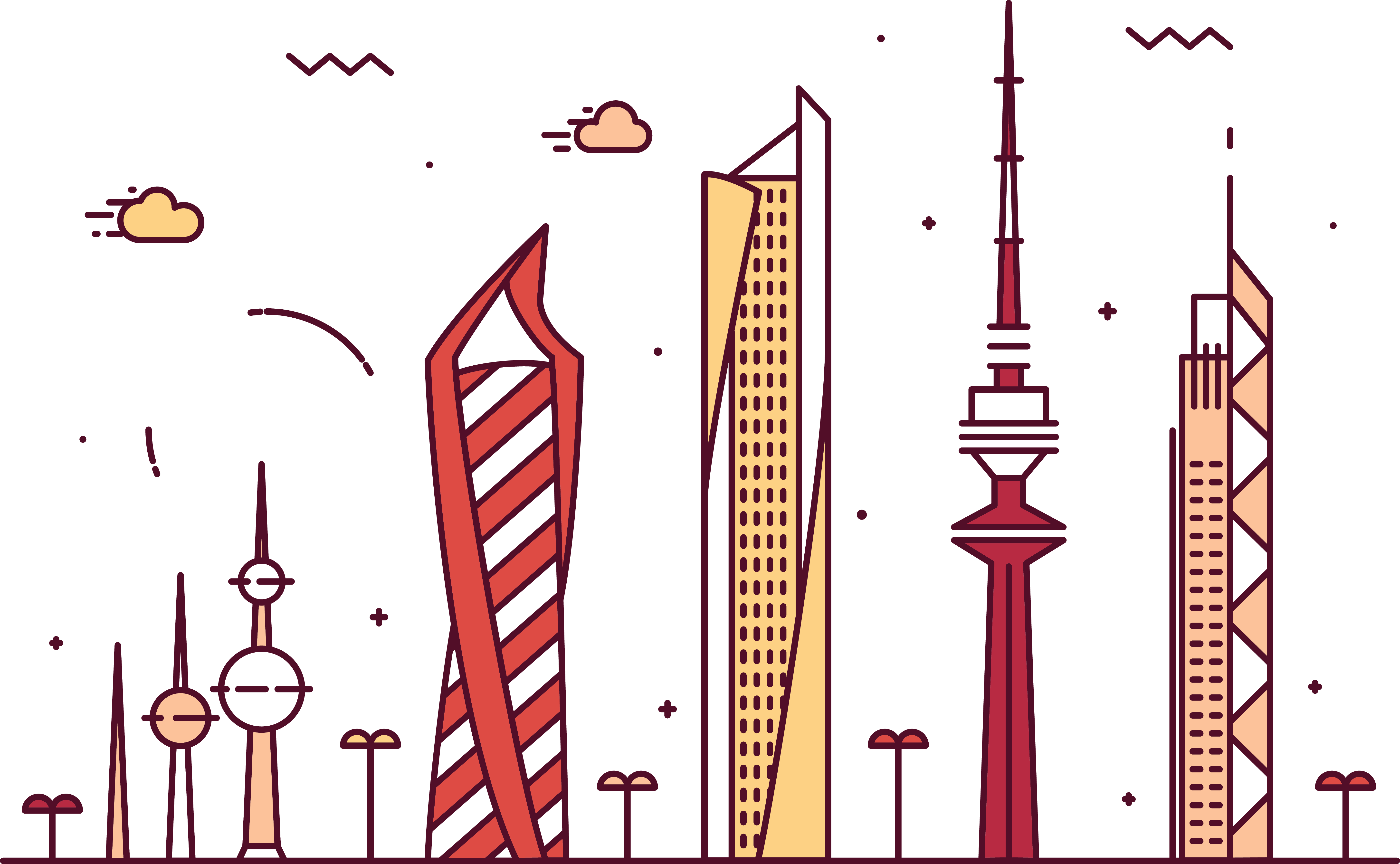 Iiii Clipart Dance - Kuwait City Clipart - Png Download (5747x3547), Png Download
