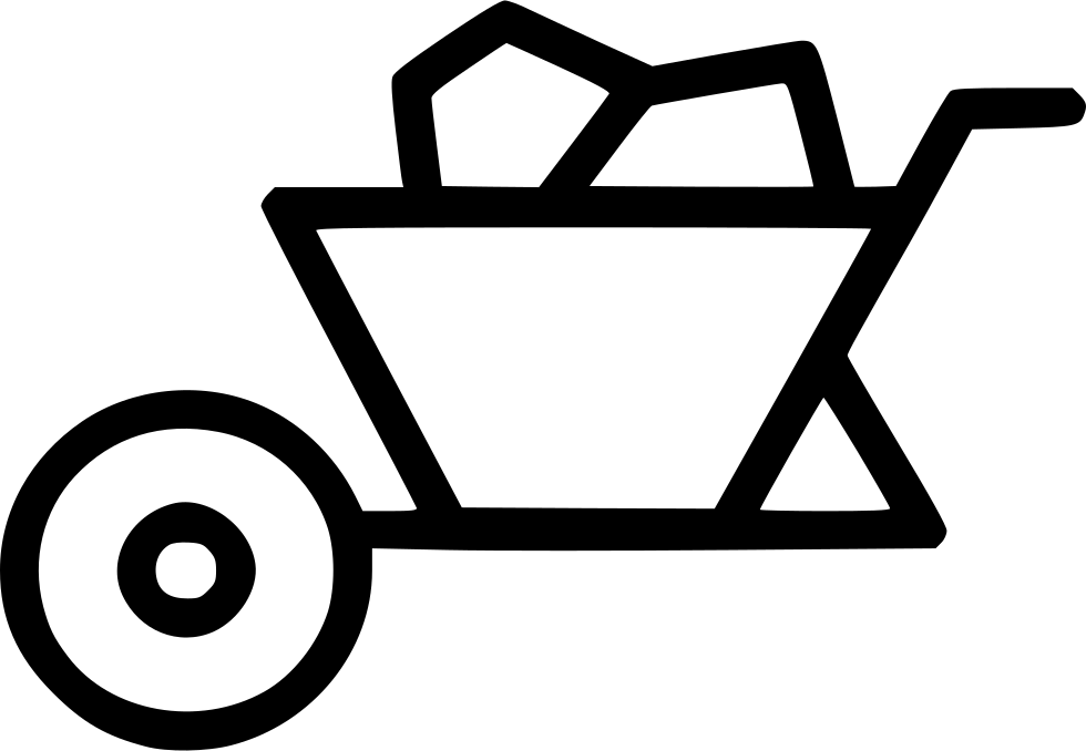 Wheelbarrow Handcart Trolly Work Construction Svg Png - Icon Wheel Barrow Png Clipart (980x678), Png Download