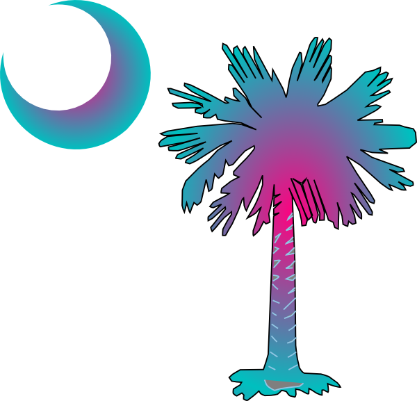 Sc Palmetto Tree Clip Art - Palmetto Tree And Crescent Moon - Png Download (600x577), Png Download