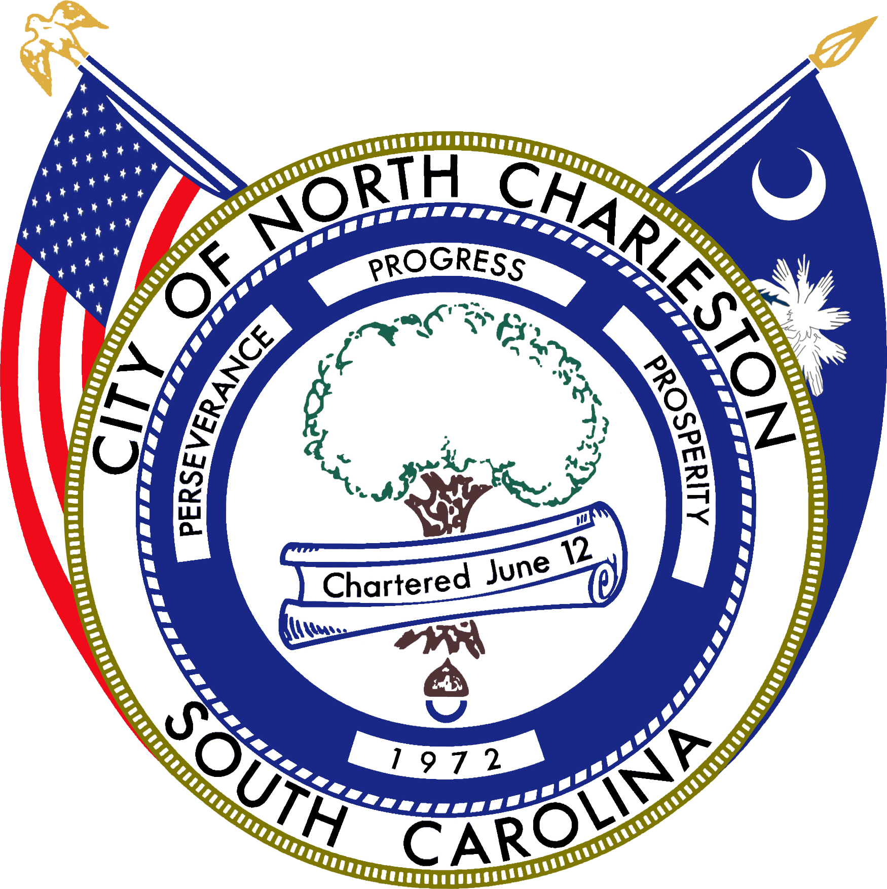 Seal Of North Charleston, South Carolina - North Charleston Clipart (1750x1753), Png Download