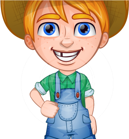 Little Boy Clipart Farm Boy - Farm Boy Cartoon Character - Png Download (640x480), Png Download