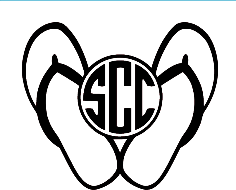 Flip Flop Monogram - Scc Monogram Clipart (800x723), Png Download