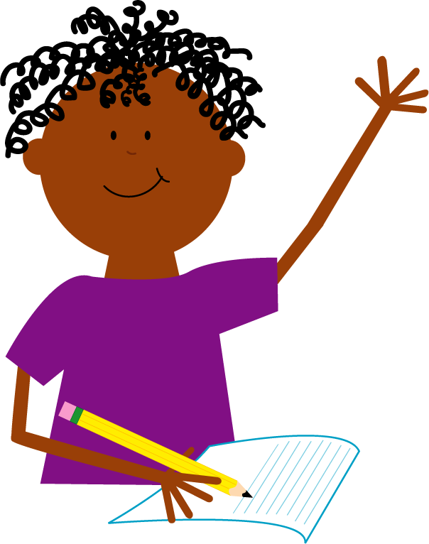 Boy Writing Color Copy - School Clipart (604x766), Png Download