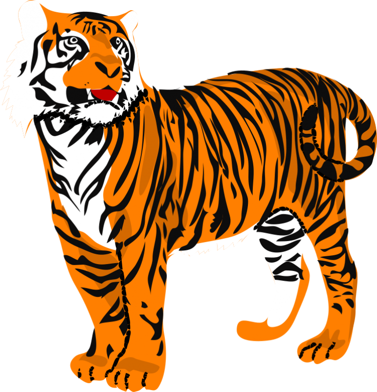 Tiger Clipart Black And White Panda Free Image Clipart - Tiger Clipart Png Transparent Png (732x760), Png Download