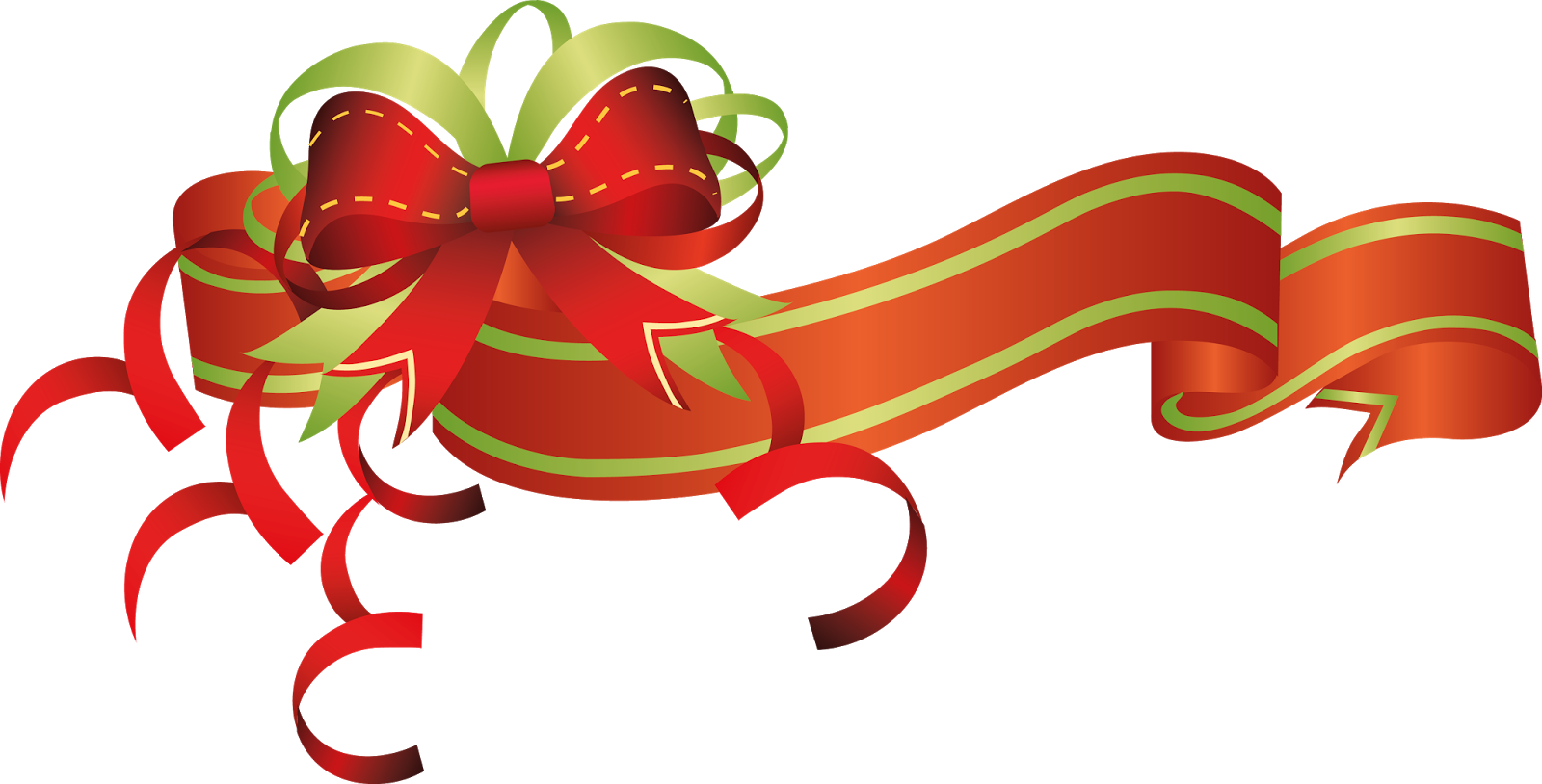 Christmas Border, Christmas Flowers, Clip Art, Ribbons, - Royalty Free Christmas Banner - Png Download (1600x814), Png Download